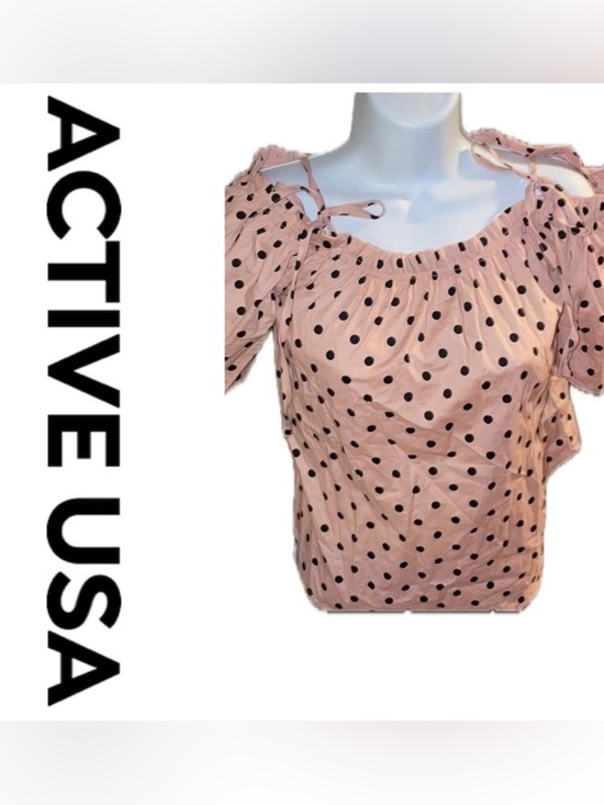 Active USA Tops - Pink & Black Polka Dot Blouse 🎀🖤